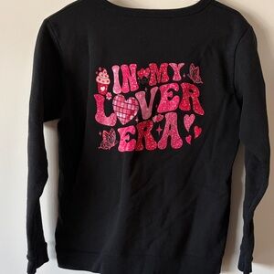 Hanes Black Kids Sweatshirt with Pink Graphic
